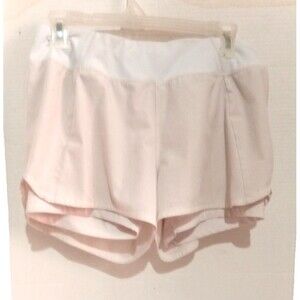 Layer 8 Shorts Womens Size Small Off White 2-In-1 Lined Running Athletic Gym